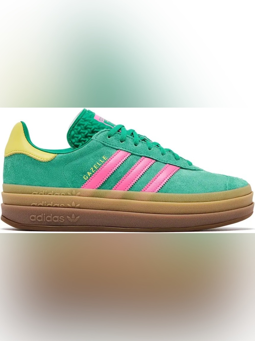 NWT adidas Women’s Gazelle Bold 'Court Green Lucid Pink' | Women's Size 10 - Picture 7 of 13